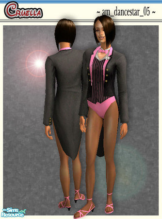 Sims 2 — am_DanceStar - 5f318884 Am Dancestar 05 by Cruella — Black with pink dancing costume.