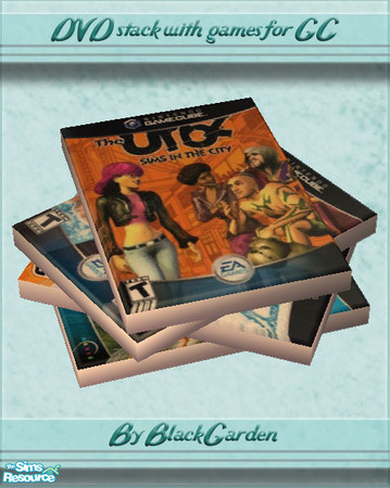 Sims 2 — Messy DVD Stack - Urbz Gamecube by BlackGarden — A messy stack of Gamecube game cases with the Urbz case visible