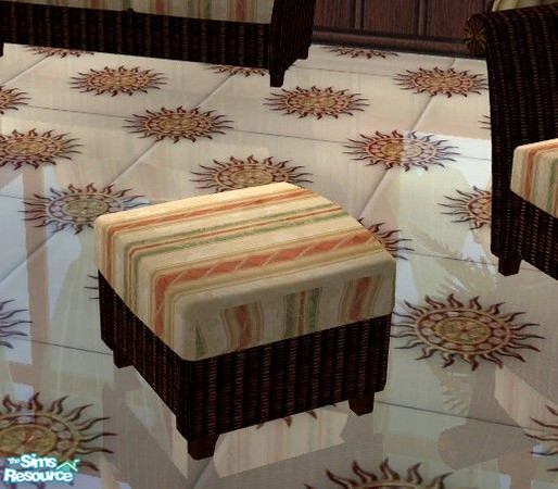 Sims 2 — Casbah Living - Ottoman by Riverwillows — Gorgeous living room set, with Far East flavor. By Riverwillows.