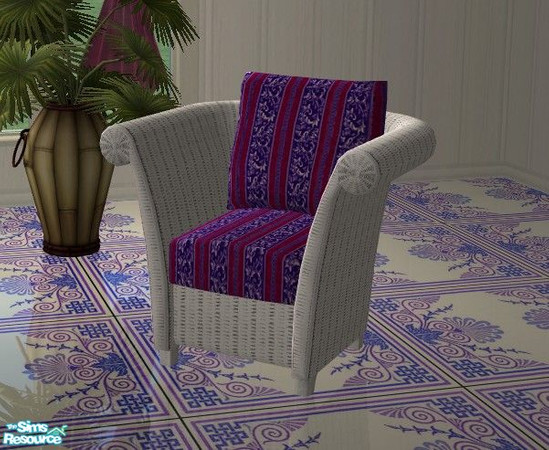 Sims 2 — Seraglio Living Set - Chair by Riverwillows — Relax amid the mystery of the Sultan\'s seraglio, in vibrant