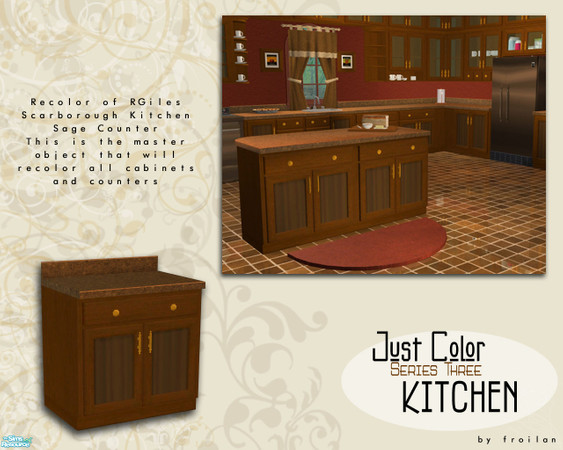 Sims 2 — Just Color 3 - Kitchen Cabinets - Walnut by froilan — Part of the Just Color Series 3 Kitchen set. Mix and match