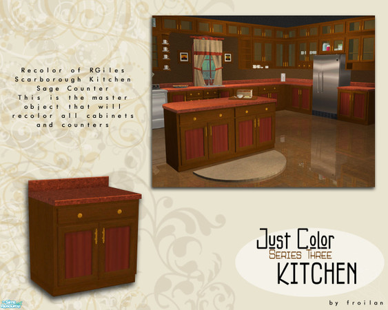 Sims 2 — Just Color 3 - Kitchen Cabinets - Russet by froilan — Part of the Just Color Series 3 Kitchen set. Mix and match