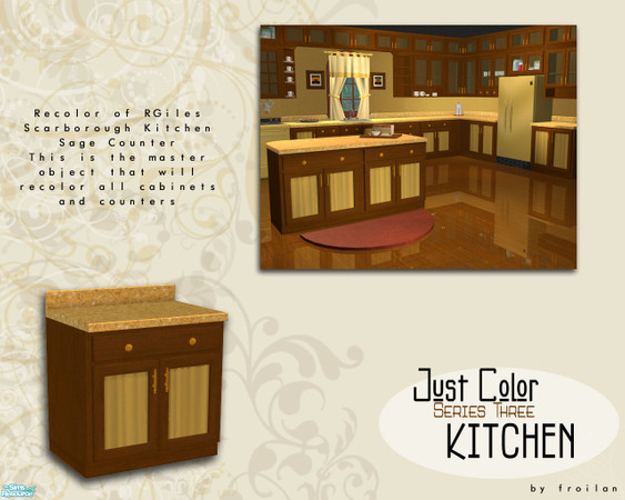 Sims 2 — Just Color 3 - Kitchen Cabinets - Ochre by froilan — Part of the Just Color Series 3 Kitchen set. Mix and match
