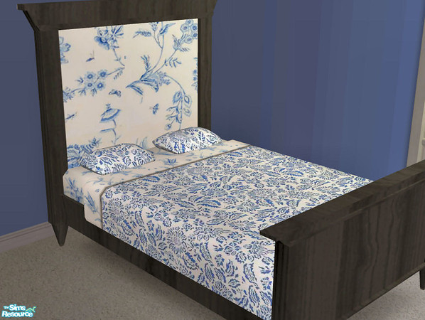 Sims 2 — China Blue -  Bed by H3wwy — A romantic bedroom in a delicate shade of blue. Perfect for your Sims relaxation at