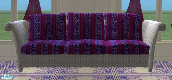 Sims 2 — Seraglio Living Set - Sofa by Riverwillows — Relax amid the mystery of the Sultan\'s seraglio, in vibrant shades