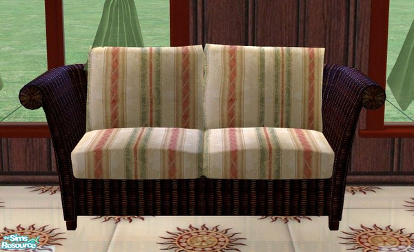 Sims 2 — Casbah Living - Loveseat by Riverwillows — Gorgeous living room set, with Far East flavor. By Riverwillows.