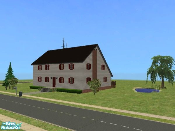 Sims 2 — Traditional Saltbox by maurie — The Saltbox was a popular style in New England in the 1800s. It was called that