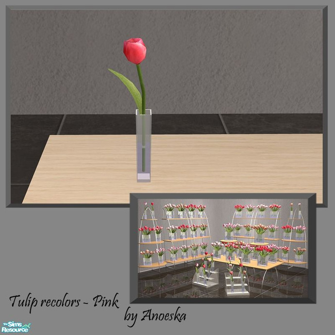 The Sims Resource Single Tulip Recolor Pink 4