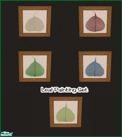 Sims 2 — Leaf Painting Set by MissPiggi265 — 5 Painting Recolours from the Maxi Mesh Square Sailor Req.Base Game