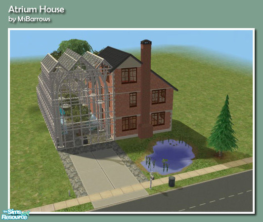 Sims 2 — Atrium House by MsBarrows — Originally created for two of the characters in my Legacy, this house received such
