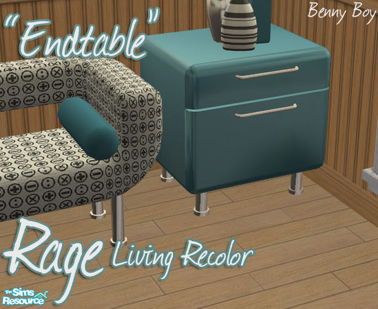 Sims 2 — 'Rage' Living - Teal - End Table by Benny Boy — 