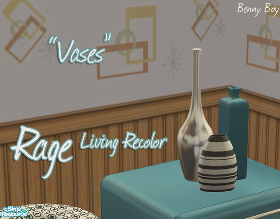 Sims 2 — 'Rage' Living - Teal - Vases by Benny Boy — 