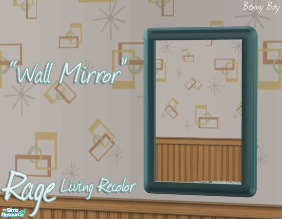 Sims 2 — 'Rage' Living - Teal - Wall Mirror by Benny Boy — 