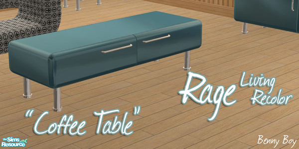 Sims 2 — 'Rage' Living - Teal - Coffee Table by Benny Boy — 