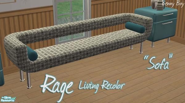 Sims 2 — 'Rage' Living - Teal - Sofa by Benny Boy — 