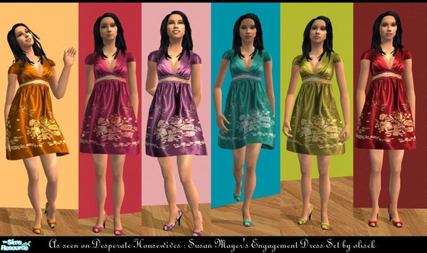 Sims 2 — Susan Mayer's Engagement Dress Set by olisek — I present you with a set of elegant dresses based on a dress