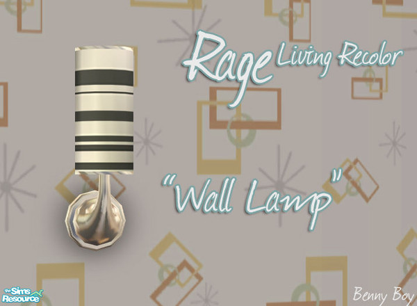 Sims 2 — 'Rage' Living - Teal - Wall Lamp by Benny Boy — 