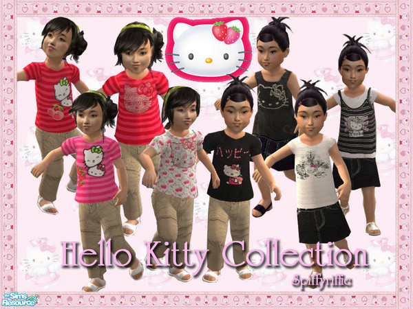 Sims 2 — Hello Kitty Collection by spiffyriffic — Hello Kitty mania is back! These cute outfits will make all the other