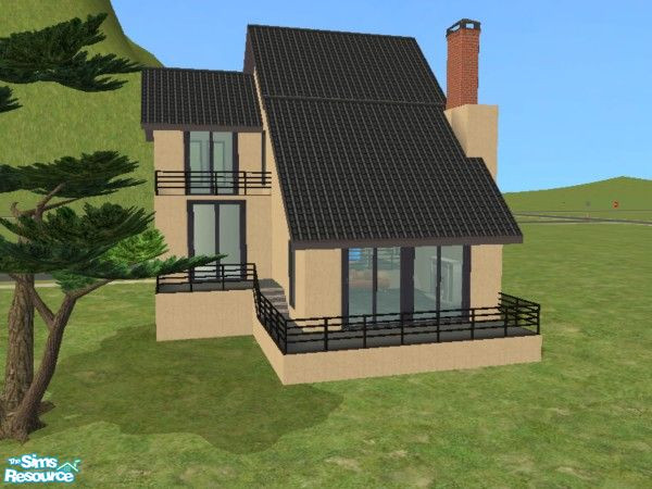 Sims 2 — Modern Loft by juliemhanson — Modern loft-style 2 story home with 3 bedrooms & 2 baths. There is a sunken