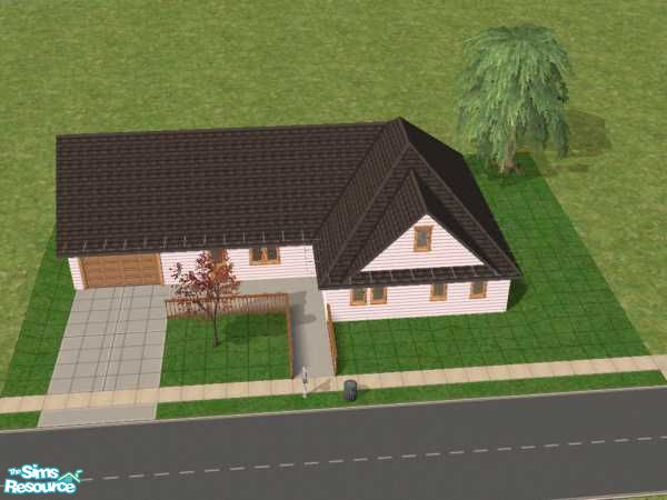 Sims 2 — 70s Rambler by suzieq702 — This is a 2 bed 1 bath rambler.