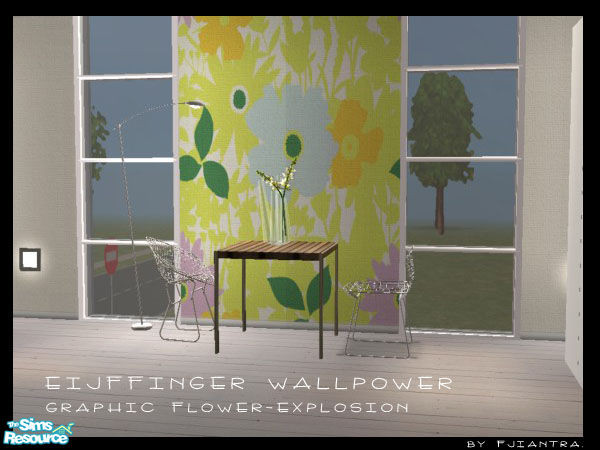 Sims 2 — Eijffinger Wallpower GrFl Explosion by fjiantra — Eijffinger Wallpower Graphic Flower Explosion I've made some