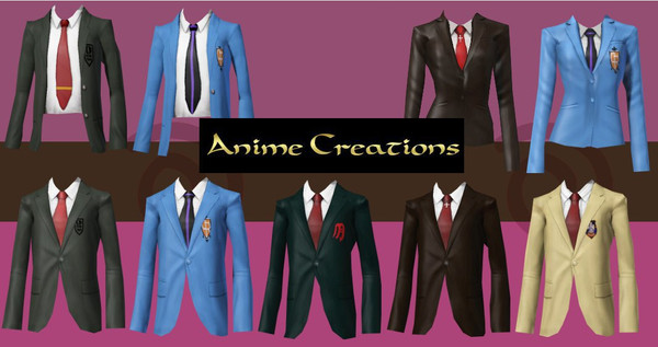 Sims 3 — School Uniform Blazer Set by ProwlerTylo — This set includes school blazers for the anime/manga's Nabari no Ou