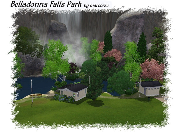 Sims 3 — Belladonna Falls Park by marcorse — Belladonna Falls Park was established on private land at Belladonna Falls