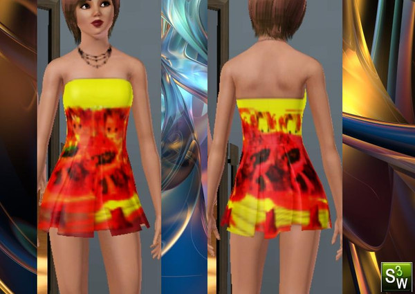 Sims 3 — fation-coler-dress by greenislove — No Description