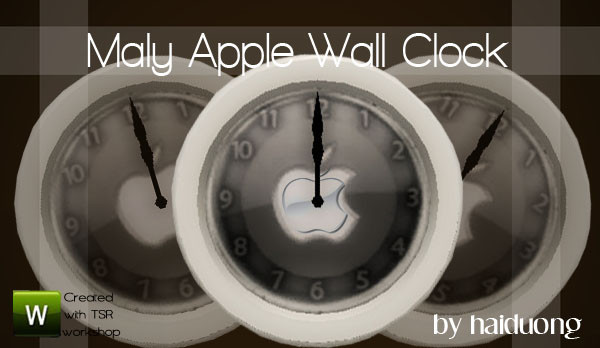 Sims 3 — Maly Apple Wall Clock  by haiduong — By haiduong. Please do not claim as your work. TSRAA.