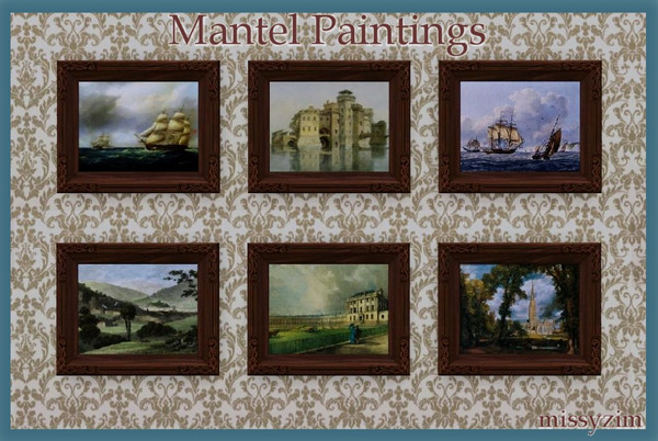 Sims 3 — Mantel Paintings by missyzim — An assortment of lovely scenes to hang above the fireplace. This is one painting