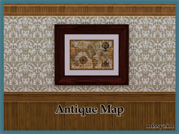 Sims 3 — Antique Map by missyzim — An assortment of antique maps. This is one painting with five different image options.