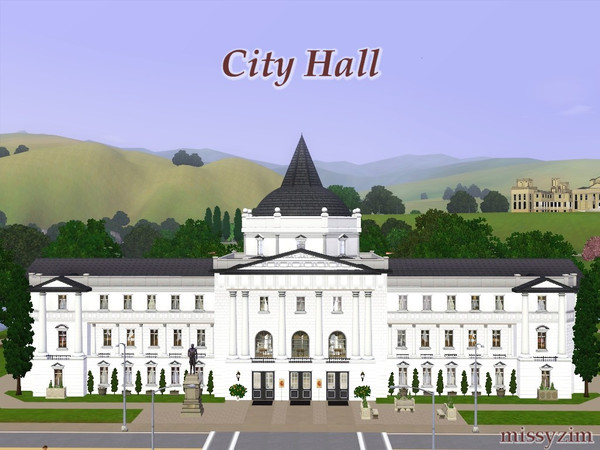 Sims 3 — City Hall by missyzim — Here is the City Hall to go with my old fashioned community lots. This is lot 5. It was