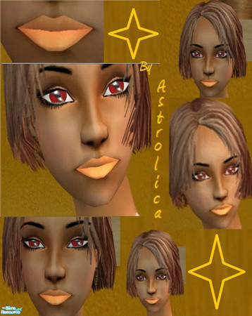 Sims 2 — Orange Lipstick by Astrolica — This is a light-orange color lipstick