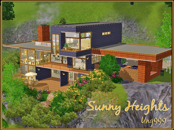 Sims 3 — Sunny Heights by ung999 — Located at 180 Wright Way. Cars not included Requires WA and HEL 