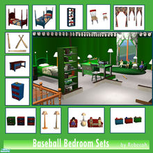 Sims 2 — Baseball Bedroom Sets by rebecah — I created this set over three years and and was working to convert it to a