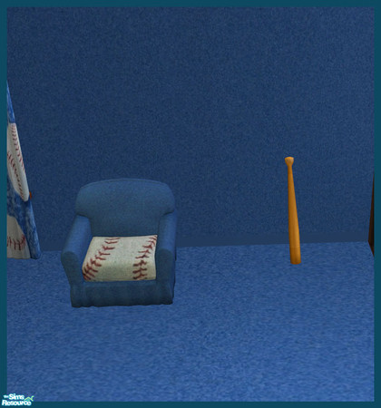 Sims 2 — Baseball Bedroom Sets - baseball bat wall by rebecah — Pulls textures from Baseball Bat Clutter