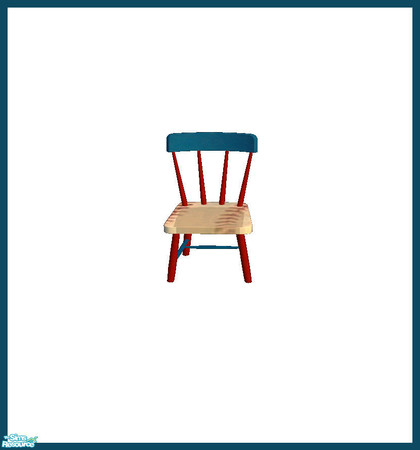 Sims 2 — Baseball Bedroom Sets - Toddler Chair by rebecah — Pulls textures from EA dining chair (3 Recolors included),