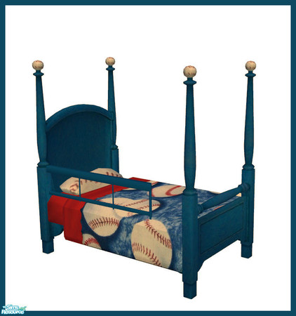 Sims 2 — Baseball Bedroom Sets - Toddler Bed by rebecah — Toddlers can put themselves to bed or let the adults put them