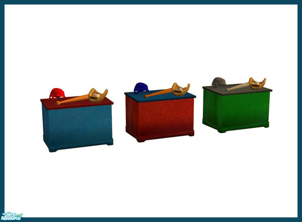 Sims 2 — Baseball Bedroom Sets - Toy Box by rebecah — Baseball Bedroom Sets - Toy Box
