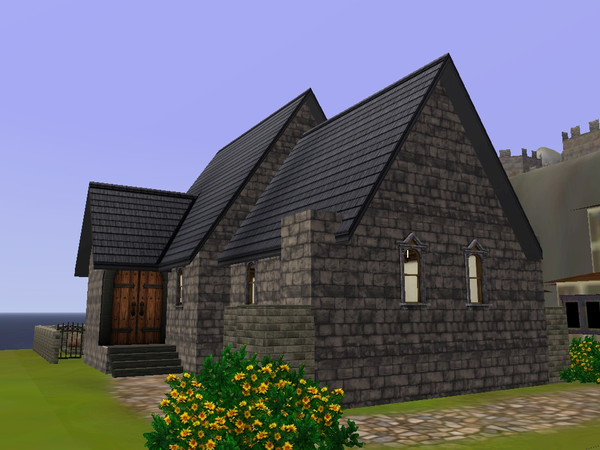 Sims 3 — St Stephans Church by jetty — The Village Church for the Small Hamlet. With a Small Graveyard Behind. This lot