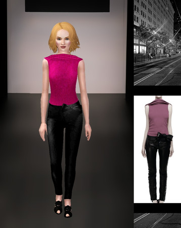 Sims 3 — Valentino - Paper Top & Ribbon Pants Set by noxeen — Both pieces are new meshes by me. Colors are