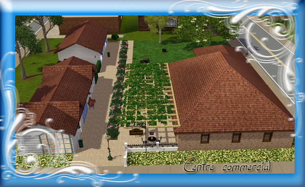 Sims 3 — Centre commercial - Shopping mall by dyokabb — Tatouage, styliste, laverie, pub / Tattoo, stylist, laundry, pub