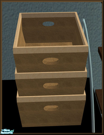 Sims 2 — NK STUD Items Brown Stackable Basket by MoMama — Stackable basket in a nice neutral brown.