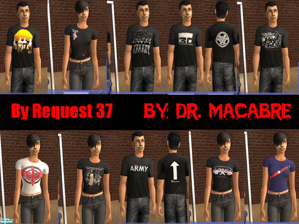 Sims 2 — By Request 37..... by Dr. Macabre — acidslime asked for some shirts that feature My Chemical Romance, 30 Seconds