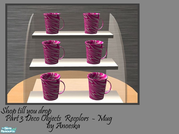 Sims 2 — Shop part 3 - Mug by AnoeskaB — Pink and white patterned mug. Part of "Shop till you drop part 3, Deco