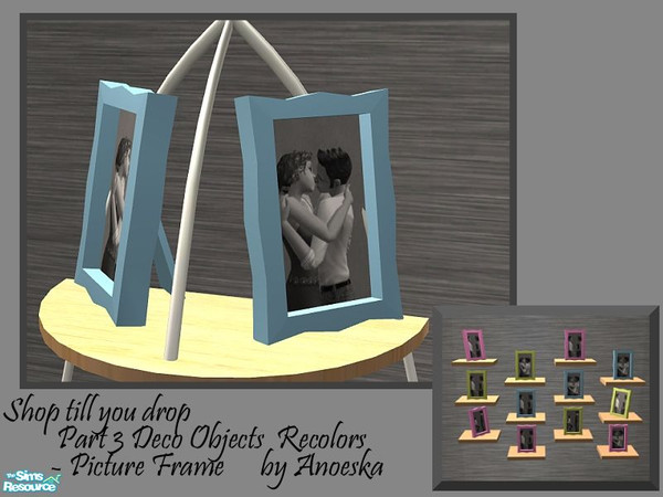 Sims 2 — Shop part 3 - Picture frame by AnoeskaB — Blue picture frame. Part of "Shop till you drop part 3, Deco