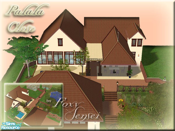 Sims 2 — Palala Close by foxysensei — A beautiful home in the countryside, with a charming garden, swimming pool, outside