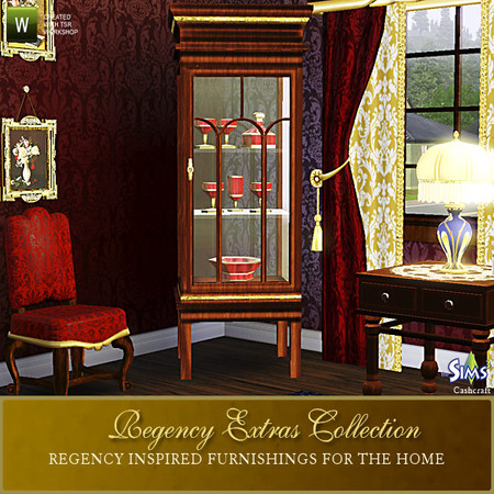 Sims 3 — Regency and Vanity Fair Display Case by Cashcraft — A decorative case to display collectibles. Created by