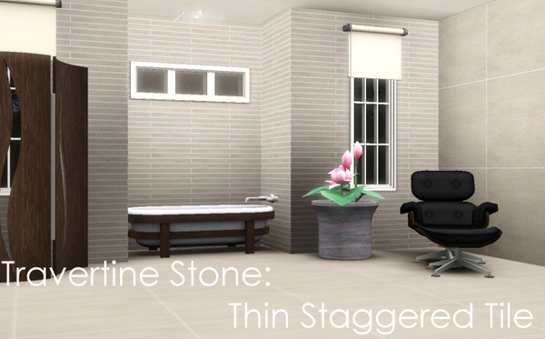 Sims 3 — Travertine stone-Thin Staggered Tile by Peacemaker_ic — Natural Travertine Stone Tile2 colour palettes