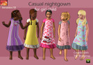 Sims 3 — child casual nightgown by lreveles18 — Casual nightgown for girl child (sleepwear) - 3 recolorable areas